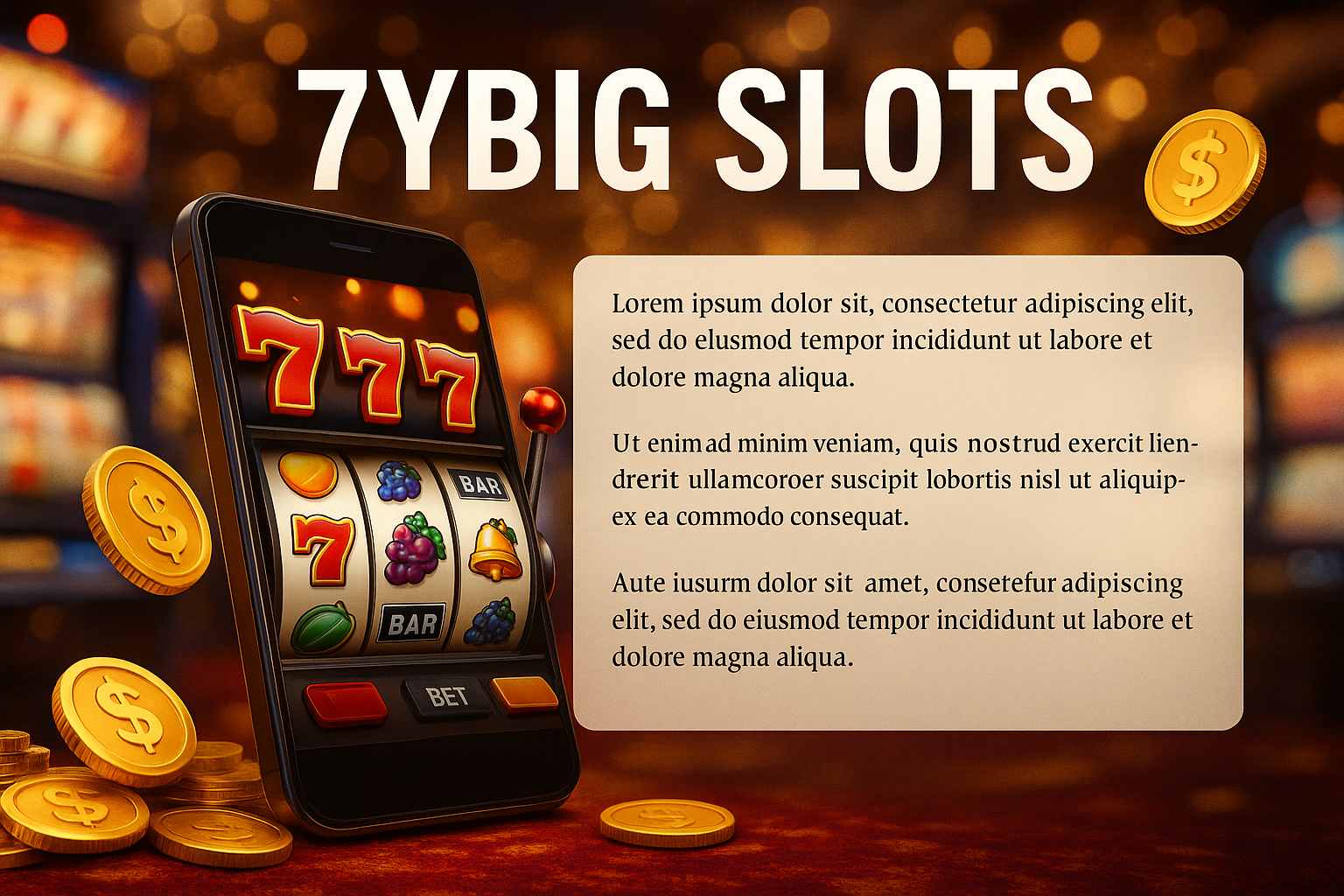 Explore o mundo das slot machines no 7YBIG Casino